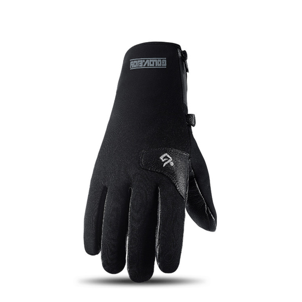 Motorcycle Waterproof Riding Guantes Velvet Touch Screen Winter Warm Gloves With Zipper