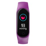 MS3 0.96 inches IPS Color Screen Smart Bracelet IP67 Waterproof, Support Call Reminder /Heart Rate Monitoring /Blood Pressure Monitoring /Blood Oxygen Monitor /Sleep Monitoring /Weather Forecast (Purple)