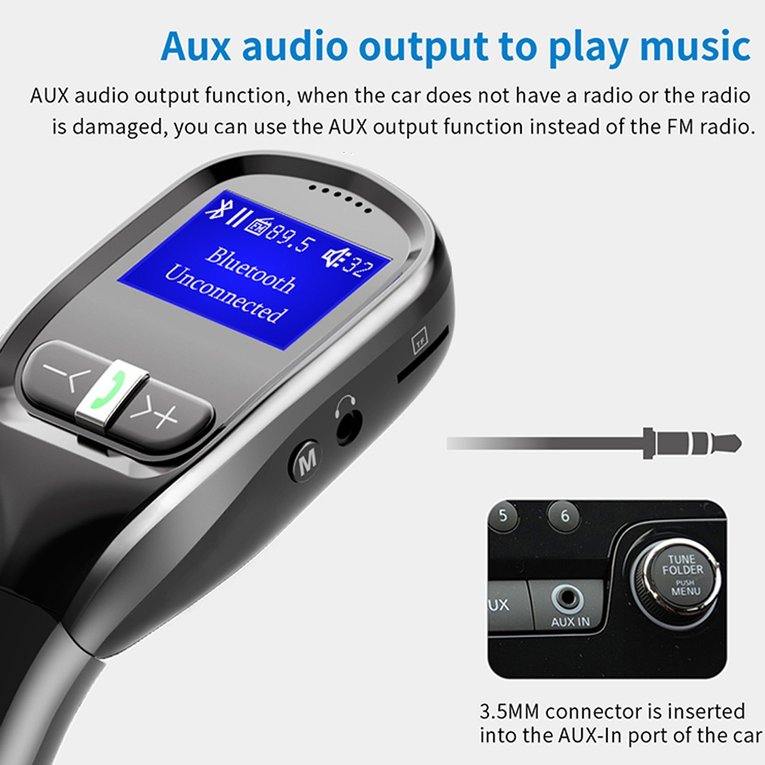 G11 Dual USB Charging Smart Bluetooth FM Transmitter MP3 Music Player Car Kit, Support Hands-Free Call & TF Card & U Disk (Max 32GB)