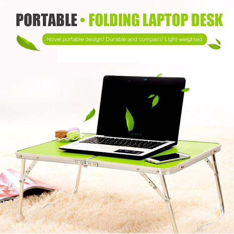 Plastic Mat Adjustable Portable Laptop Table Folding Stand Computer Reading Desk Bed Tray (Black)