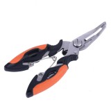 HENGJIA QT013 Multifunctional Stainless Steel Jaw Fishing Pliers Scissors Hook Removal Tool Line Cutter Fishing Tackle (Orange)
