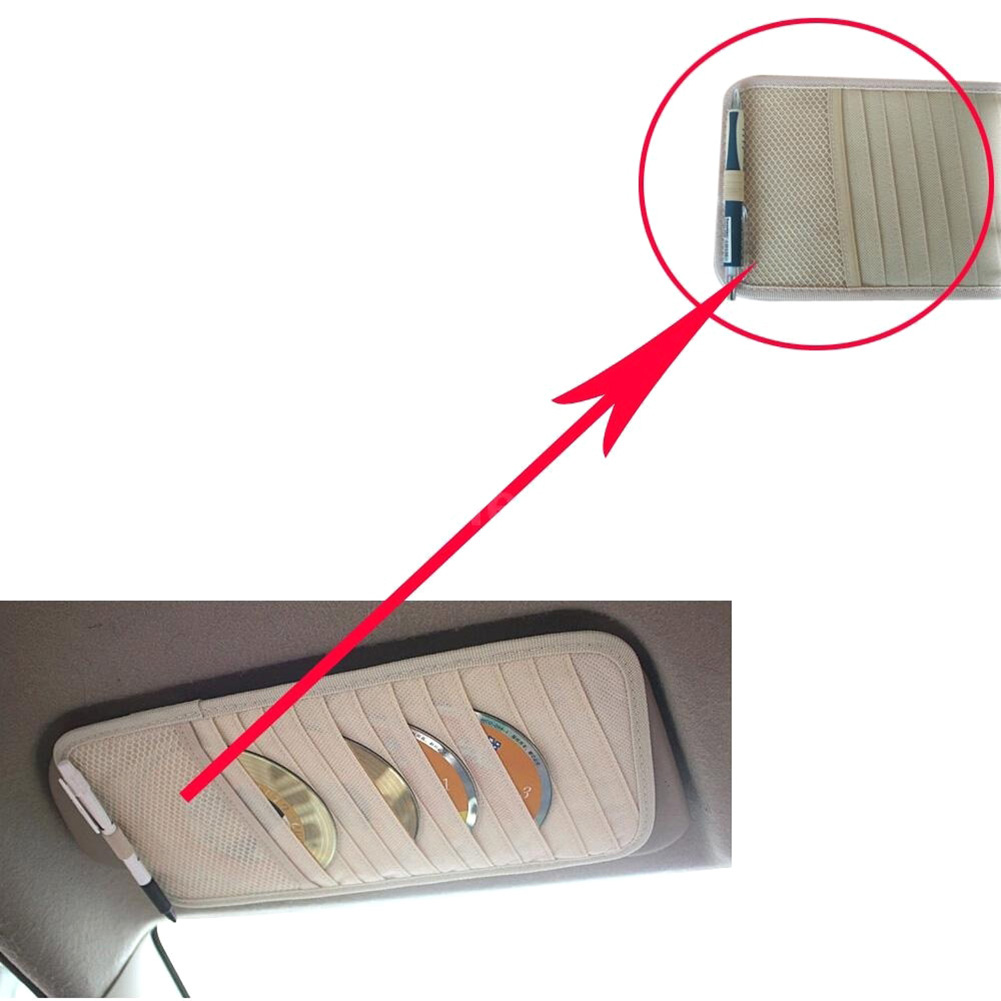 Car Auto Sun Visor CD DVD Card Case Storage Holder Clipper Bag Holder Bag Organizer