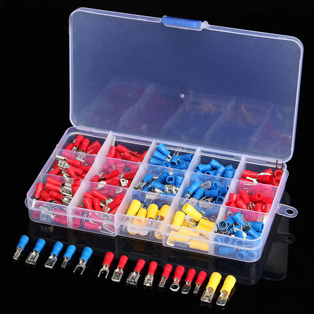 280pcs Assorted Crimp Spade Terminal Insulated Electrical Wire Connector Kit Set