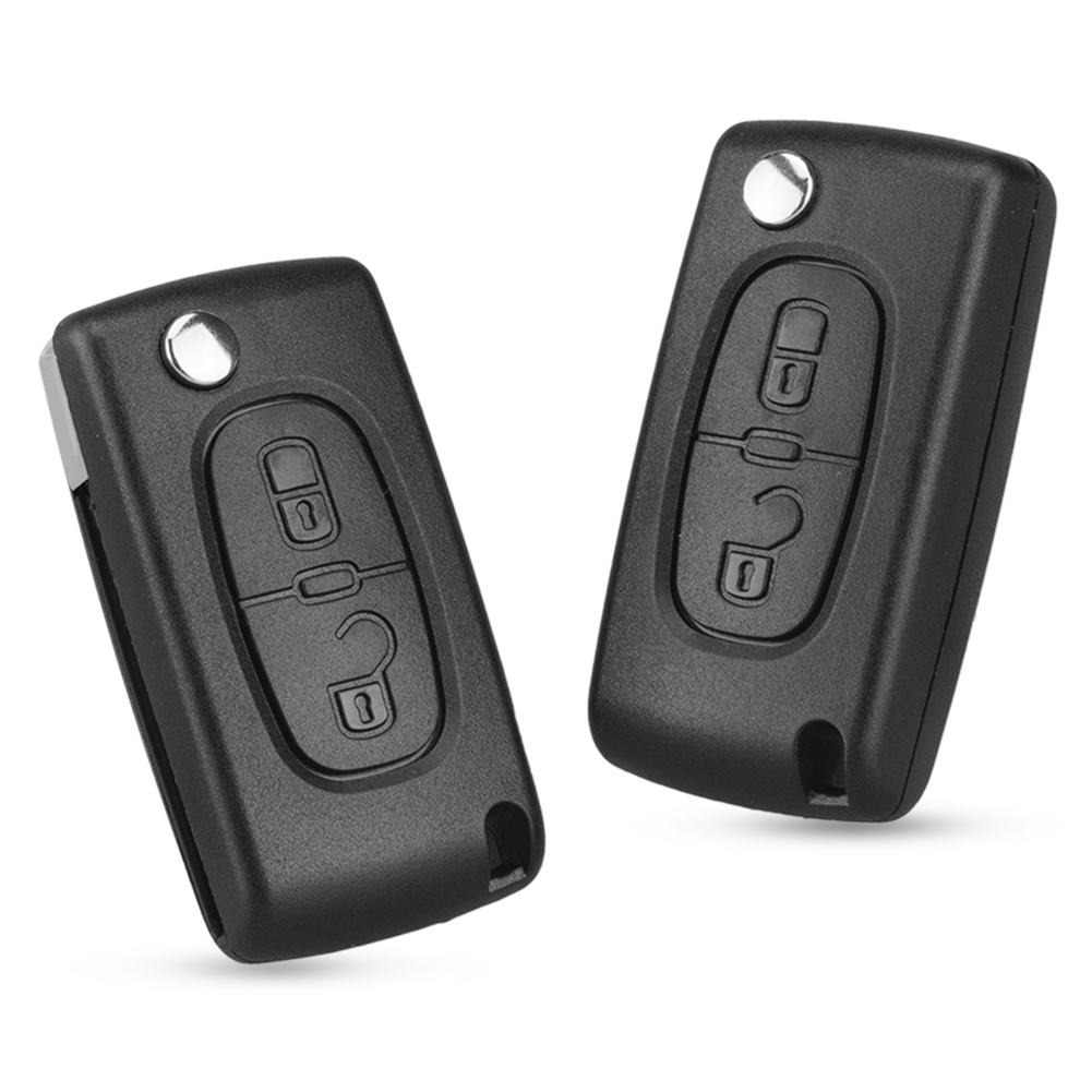 Plastic Remote Flip 2 Buttons Key Shell Case Fit For PEUGEOT 207 307 308 