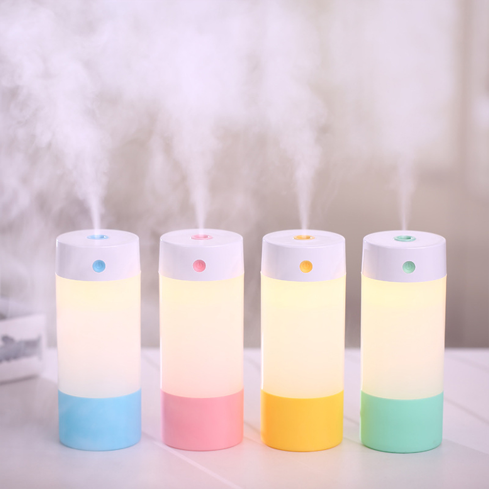 Mini Humidifier Night Light, 250ml USB Ultrasonic Humidifier with Night Lamp, Portable Whisper Quiet for Baby Bedroom Office Home Car