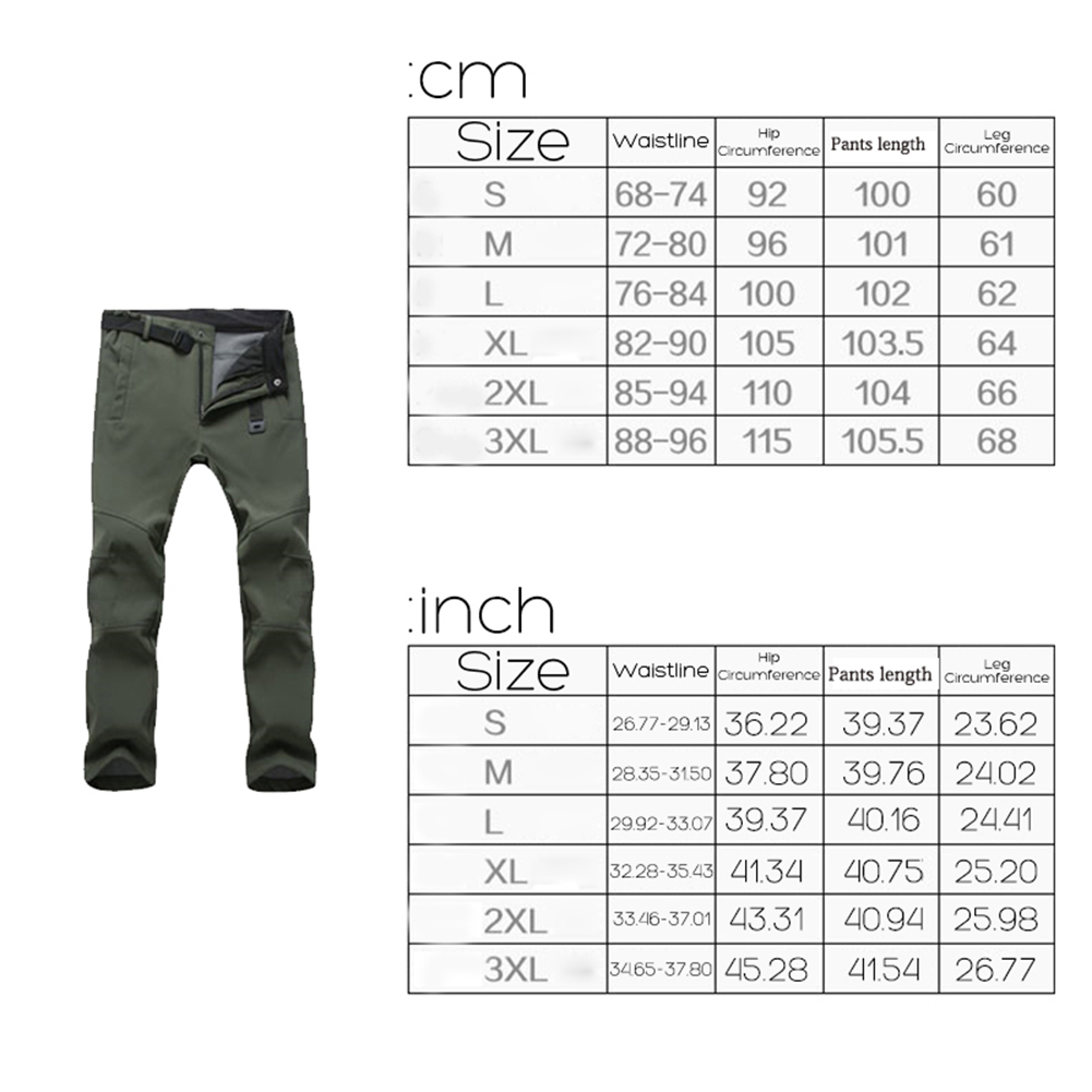 Thicken Men's Waterproof Outdoor Camping Tactical Outdoor Hiking Trousers Cargo Pants Casual Combat Trousers