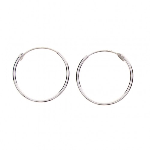 Fashion 925 Sterling Silver Circle Round Ear Hoop Earrings Anti Allergy Women's Men's Fashion Jewelry Gift