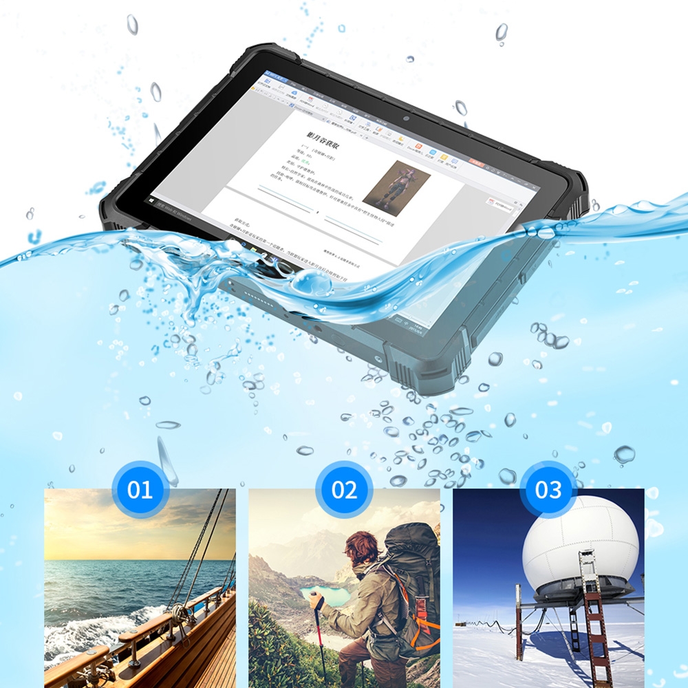 PiPo X4 Tablet PC, 10.1 inch, 4GB+64GB, IP67 Waterproof Dustproof Shockproof, Windows 10 Home Intel Cherry Trail T3 Z8350 Quad-core up to 1.94GHz, Support WiFi & Bluetooth & Fingerprint & TF Card & Micro HDMI (Black)