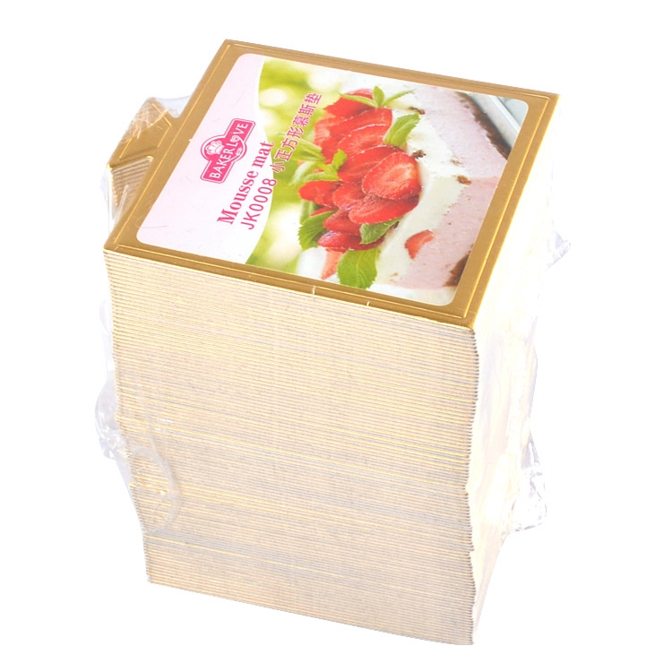 1000 PCS Small Square Cake Cardboard Pad Thick Rigid Golden Cake Mousse Cake Mat