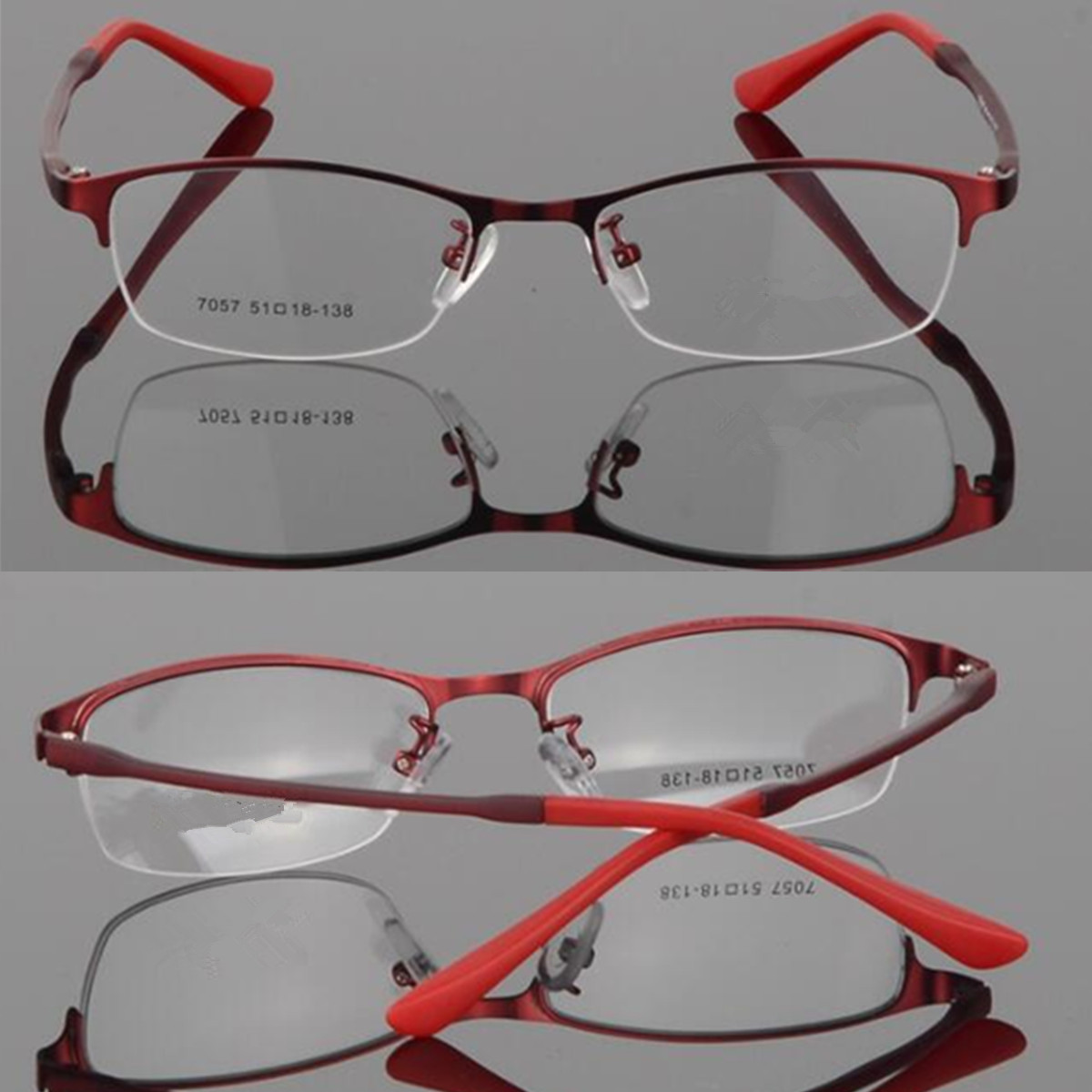 Eye Glasses Half Rimless Glasses Frame Eyeglasses Clear Lens Metal&TR90 Optical Glasses RX Spectacles