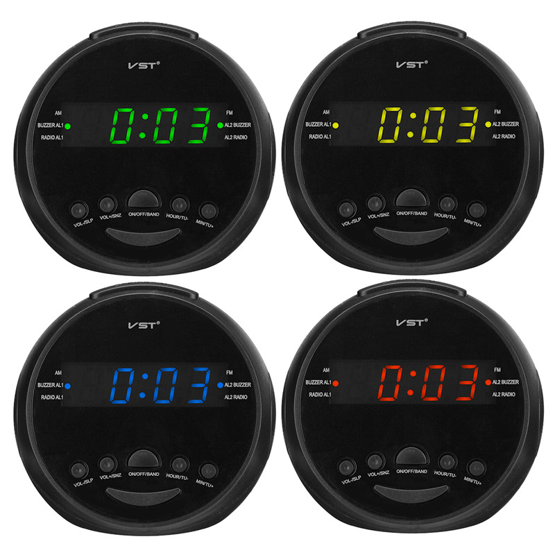 Multifunctional LED Digital Display Alarm Clock DC 5V AM/FM Dual Channel 0.6" LED Clock Radio Alarm Clock Desktop Table Clock