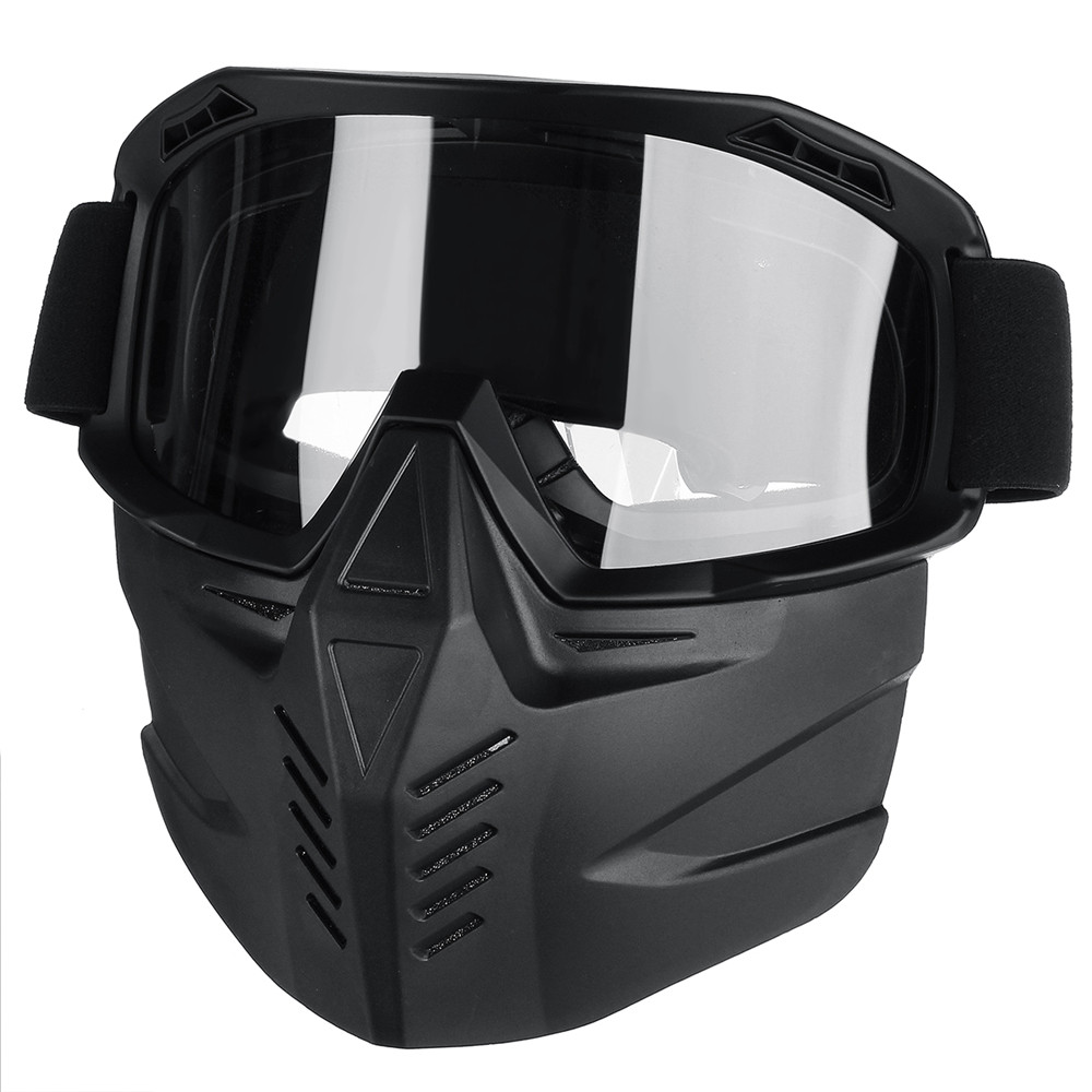 Detachable Motorcycle Open Face Mask Helmet Goggles Winter Outdoor Windproof 