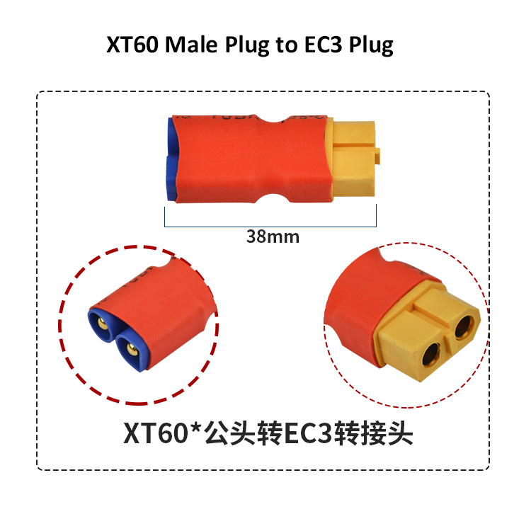 XT60 Male Female to EC3 Male Female Plug T Male to EC3 Female Plug Connector for RC Model