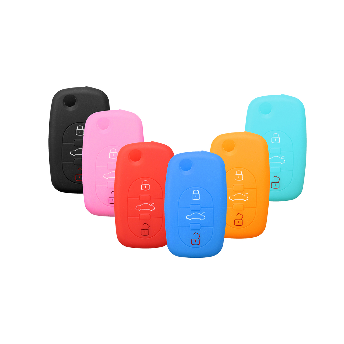 Red Silicone Case Cover For Audi A3 A4 A6 A8 TT Remote Flip Key 3 4 Buttons 3BT