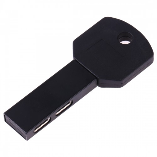 RC16 Dual 8 Pin Female to 8 Pin Male Key Shape Mini Portable Audio & Charge Adapter (Black)