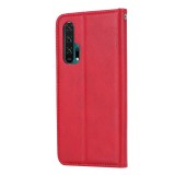 Knead Skin Texture Horizontal Flip Leather Case for Huawei Honor 20 Pro, with Photo Frame & Holder & Card Slots & Wallet (Red)