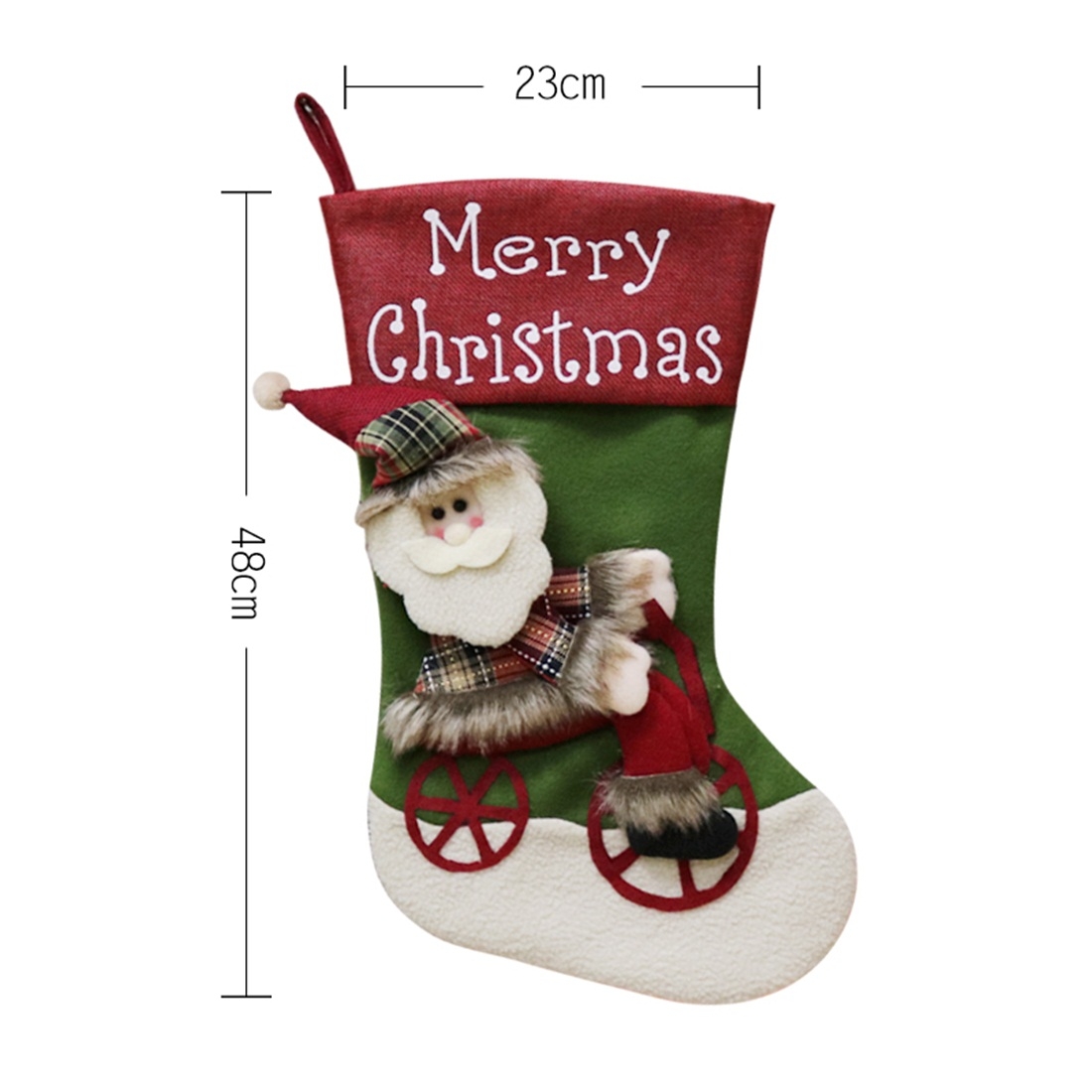 CX192019 Santa Claus Pattern Christmas Sock Gift Bag Christmas Tree Pendant Decoration