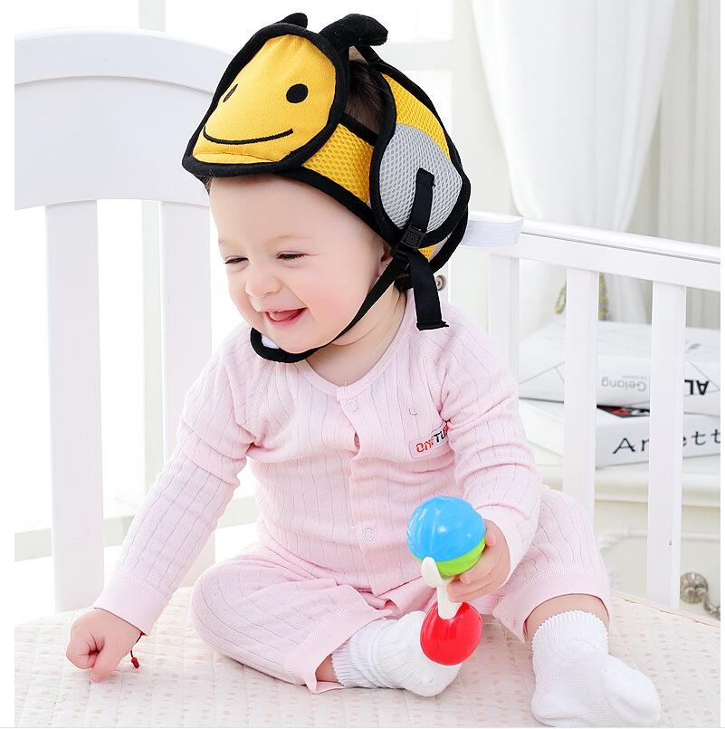 Baby children Infant Protective Cotton Head Protection Soft Hat Helmet Anti-collision Security Safety Sport Baby Caps (Bear)