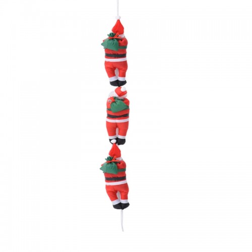 3 PCS Christmas Pendant Ladder Santa Claus Doll Tree New Year Ornaments (25cm three person rope)