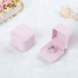 3 PCS Wedding Jewelry Accessories Squre Velvet Jewelry Box Jewelry Display Case Gift Boxes Ring Earrings Box (Pink)