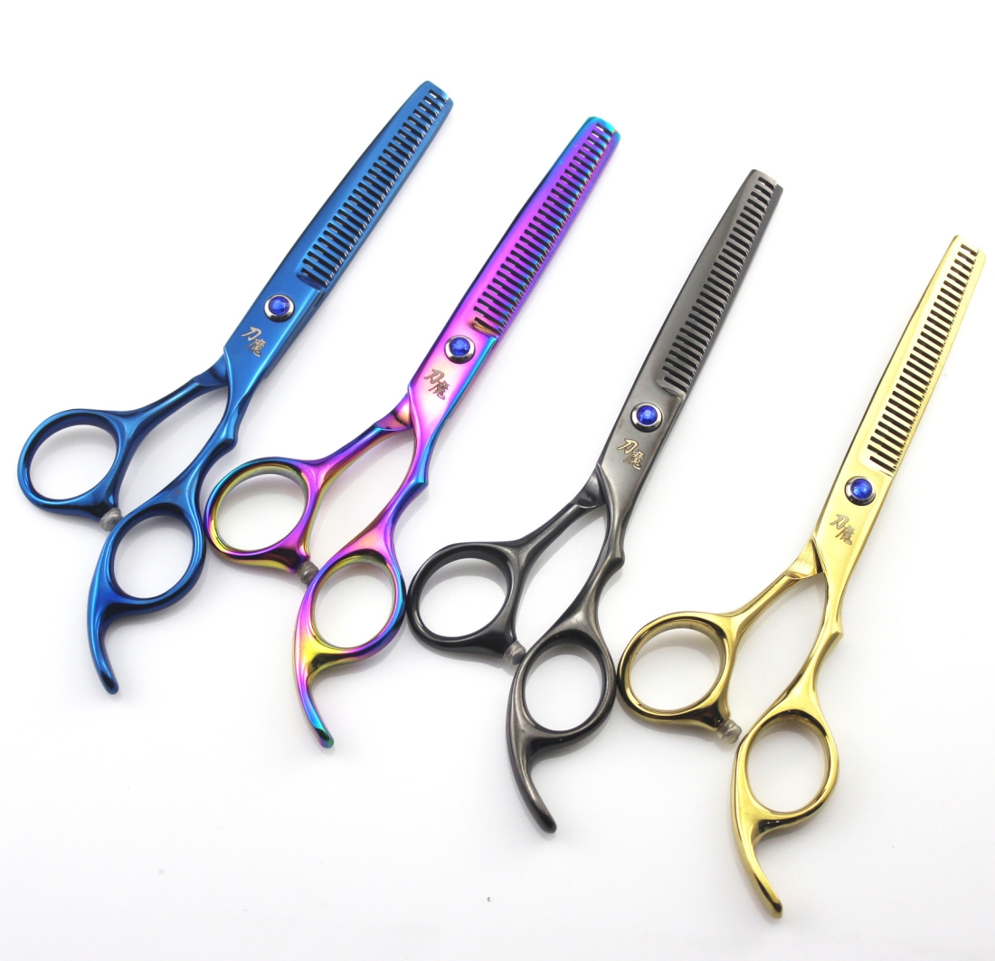 Professional Hair Cutting Scissor Hairdressing Kit Thinning Scissors Barber (Coloful Thinning(SXLC-603T))