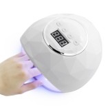 F6 UV LED Lamp Nail Dryer Dual hands Nail Lamp Curing UV Gel Nail Polish With Sensor & Timer & LCD Display (Pink EU)