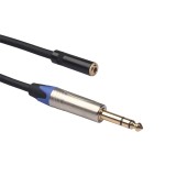 REXLIS 6.35mm Stereo Plug Male to 3.5mm Stereo Jack Female Socket Headphone Extension Cable Audio Cable 0.3M