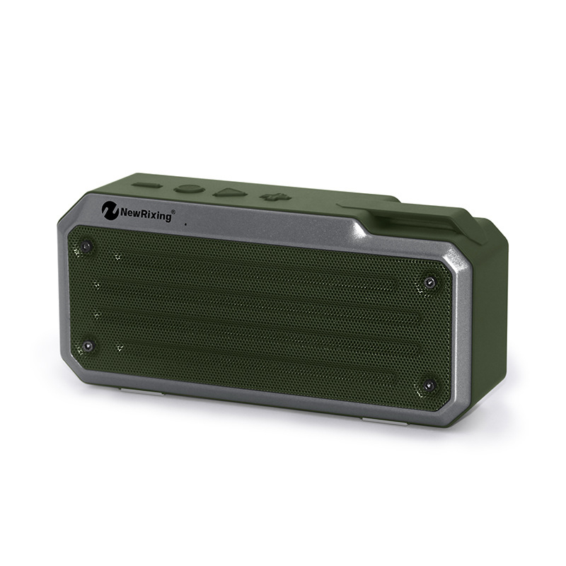 Newrixing Portable Wireless bluetooth Speaker Dual Units Bass Stereo FM Radio TF Card Outdoors Speaker with Mic