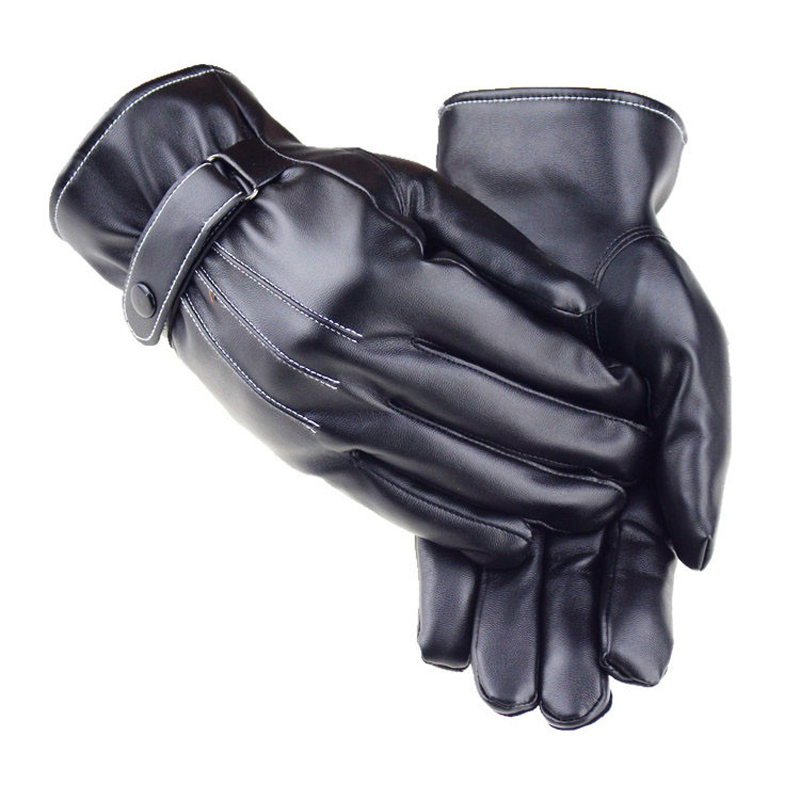 Mens Heated Leather Gloves Warm Waterproof Touchscreen Mitten Winter Finger Gloves