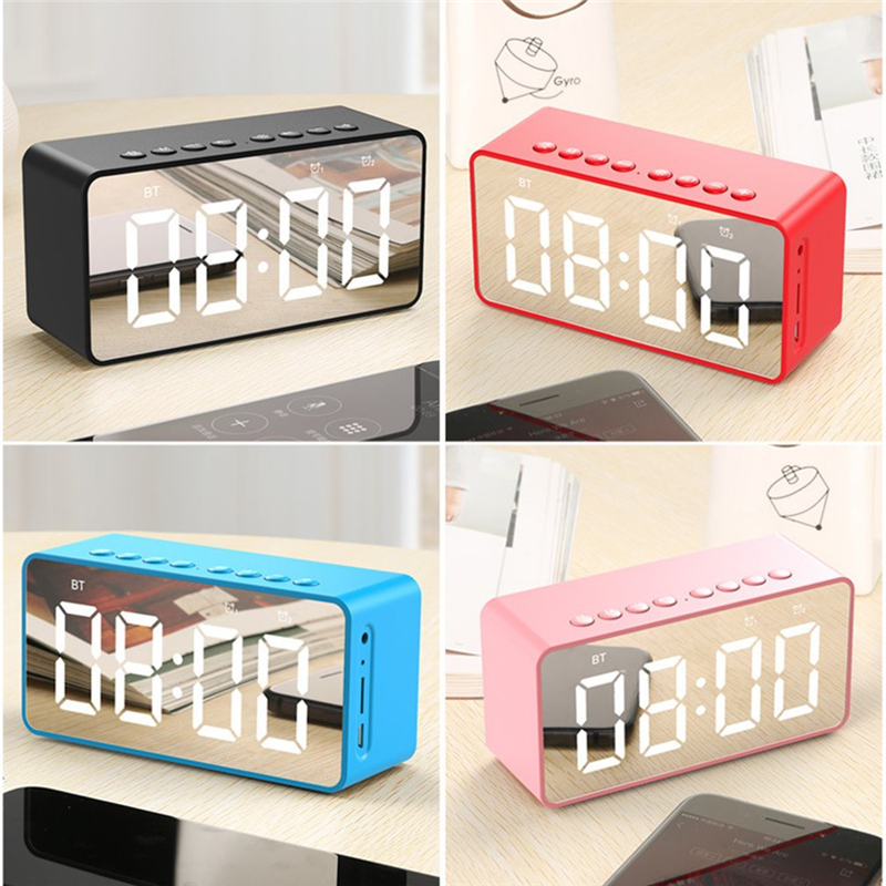 Bakeey BT506 Wireless bluetooth 5.0 Speaker LED Display Dual Alarm Clock TF Card 4D Bass Stereo Speaker with Mic