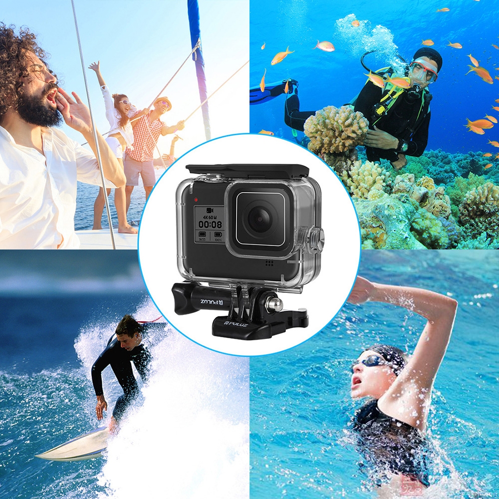 PULUZ PU353 60M Underwater Depth Diving Case Waterproof Camera Protective Case for GoPro HERO 8 Black
