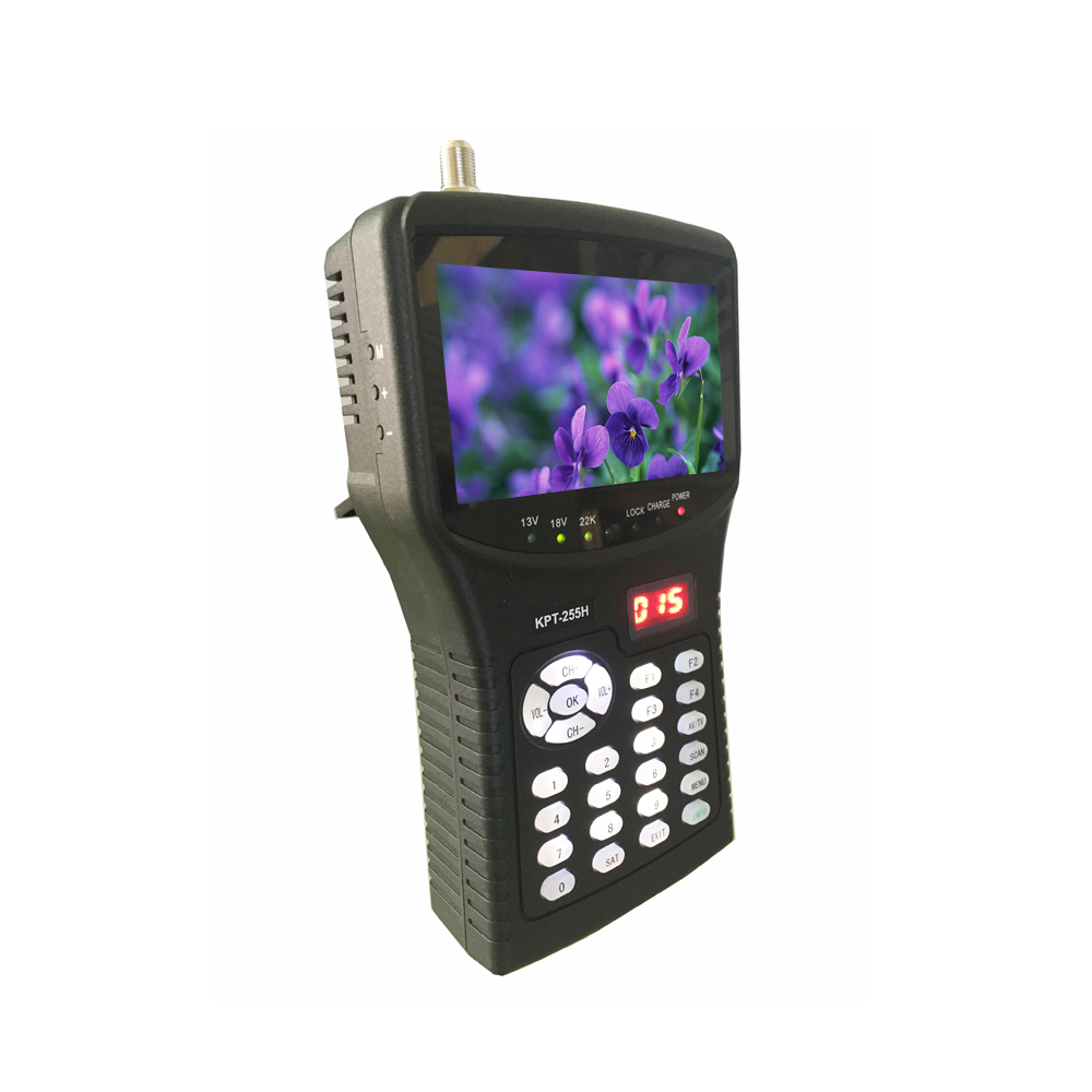 KPT-255H Sat Finder HD Replace Satellite Finder KPT-968g Monitor 4.3 Inch DVB-S/S2 Signal Test with AV USB HD 1M Output