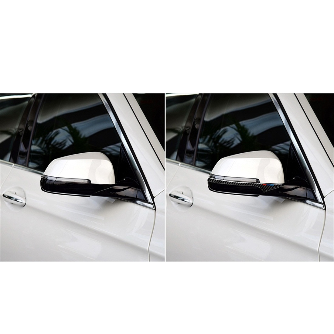 Three Color A Carbon Fiber Car Rearview Mirror Bumper Strip Decorative Sticker for BMW 5 Series E60 2008-2010 / F10 2011-2017 / F07 2010-2015 / F01 2010-2015