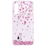 For Xiaomi Mi 9 Coloured Drawing Pattern Highly Transparent TPU Protective Case (Cherry Blossom Cat)
