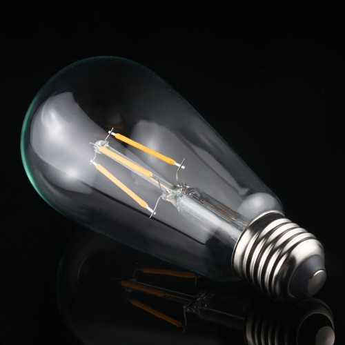 ST64 E27 4W 4 LEDs 600 LM 3000K Retro Dimming LED Filament Light Bulb Energy Saving Light, AC 220V (Warm White)