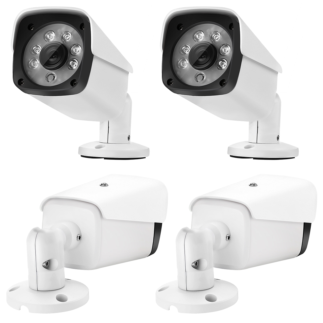 COTIER A4B3Kit 2MP 4CH 1080P CCTV Security Camera System AHD DVR Surveillance Kit, Support Night Vision / Motion Detection (White)
