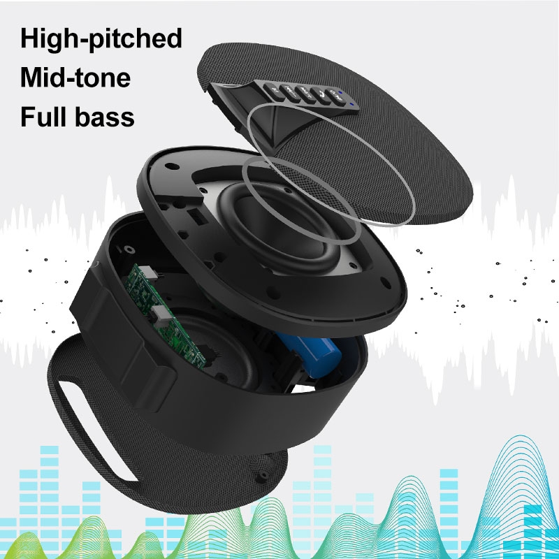 DY-52 Portable Bluetooth Speaker Wireless Loudspeaker Sound 32G Max Memory 10W Stereo Music Surround Outdoor Speaker (Black+Silver)
