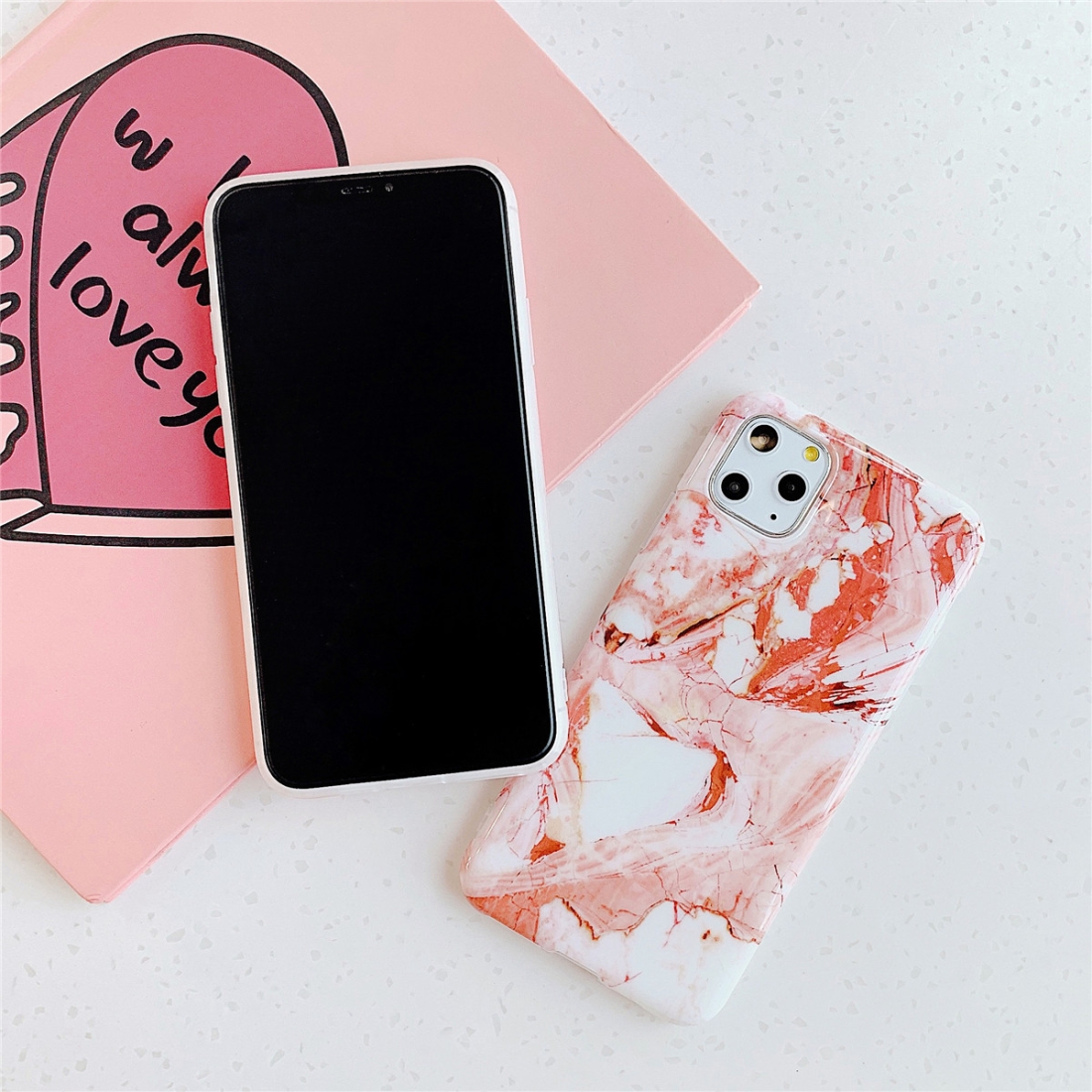 For iPhone 11 TPU Smooth Marbled IMD Mobile Phone Case (Rainbow F16)