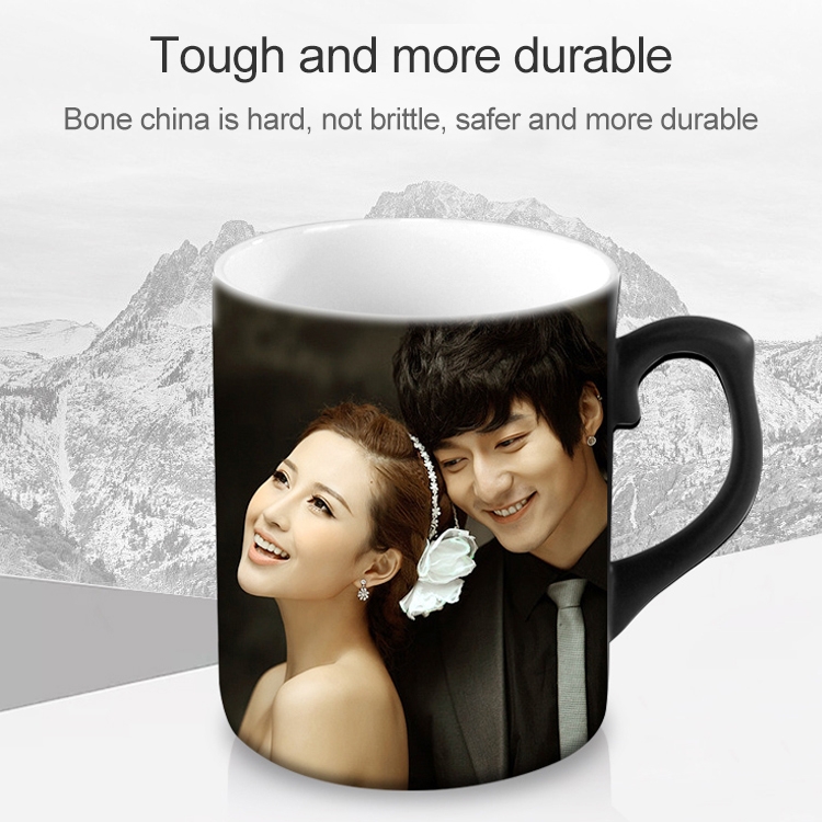 Creative Gift Personality Thermal Transfer Magic Cup Color Change Cup Ceramic Tea Cup Red Ear Handle Scrub