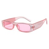 Square Sunglasses Women Imitation Diamond Lasses Fashion UV400 Sunglasses (C8)