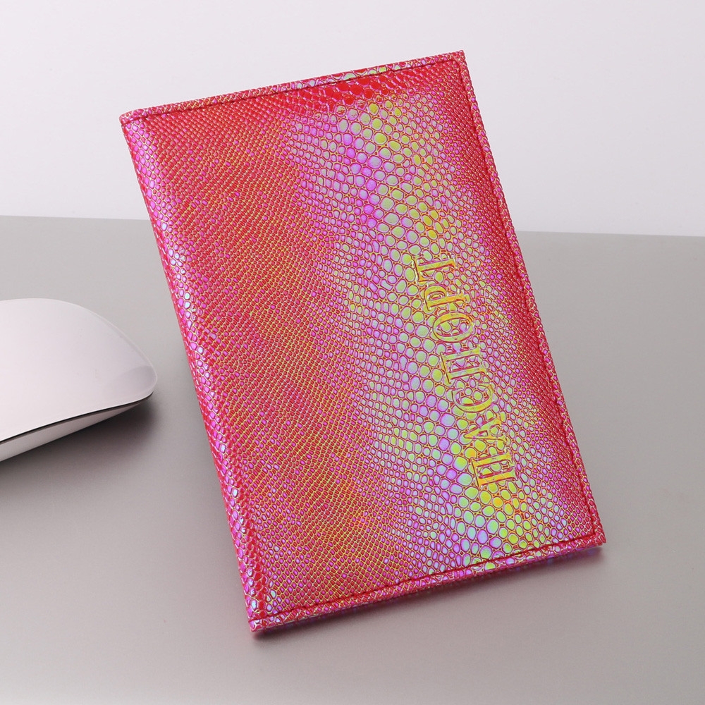 Unisex Passport Cover Unique Lizard print Passport Holder Protector Wallet Business Card Soft Passport Cover (Pink)