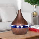 2 PCS 300ml USB Electric Aroma air diffuser wood Ultrasonic air humidifier Essential oil Aromatherapy Cool Mist Maker (Oblique Deep Wood Grain)