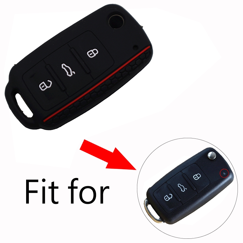 Do not Touch My Key Style Silicone Car Key Cover for Volkswagen Jetta Polo Passat Skoda Tiguan Golf (Black)