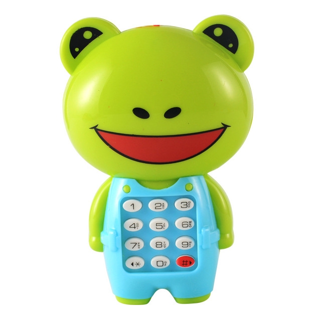 2 PCS Baby Electronic Toy Phone Children Animals Musical Mobile Phone Early Educational Toys for Baby Kids (Frog)