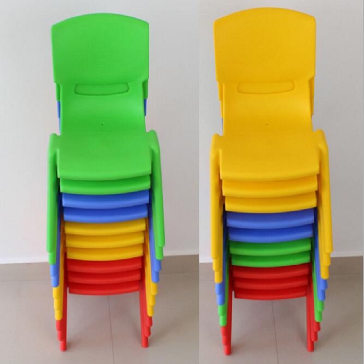 24cm Seat Height Safety Thicken Kindergarten Child Chair Small Stool Backrest Chair (Blue)