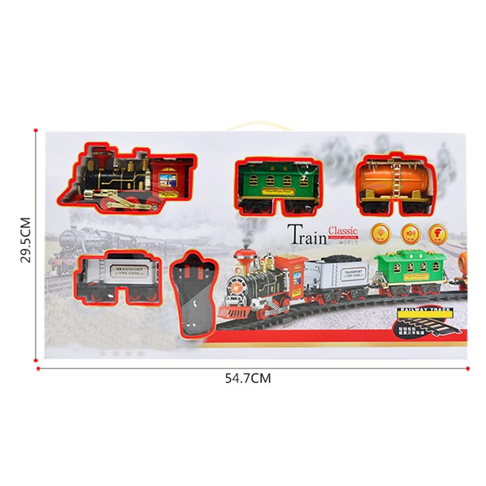 Electric Dynamic Steam RC Track Train Set Simulation Model Toy for Children Rechargeable Children Remote Control Toy Set (333-72)