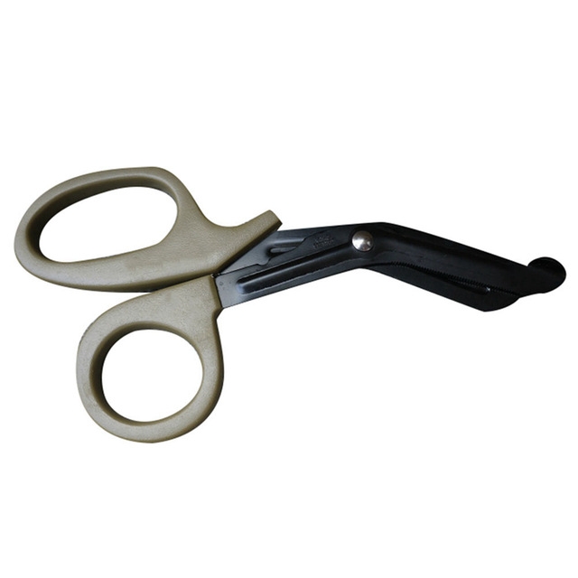B-011 Outdoor Portable Medical First Aid Canvas Elbow Scissors with Fine Teeth (Mud)
