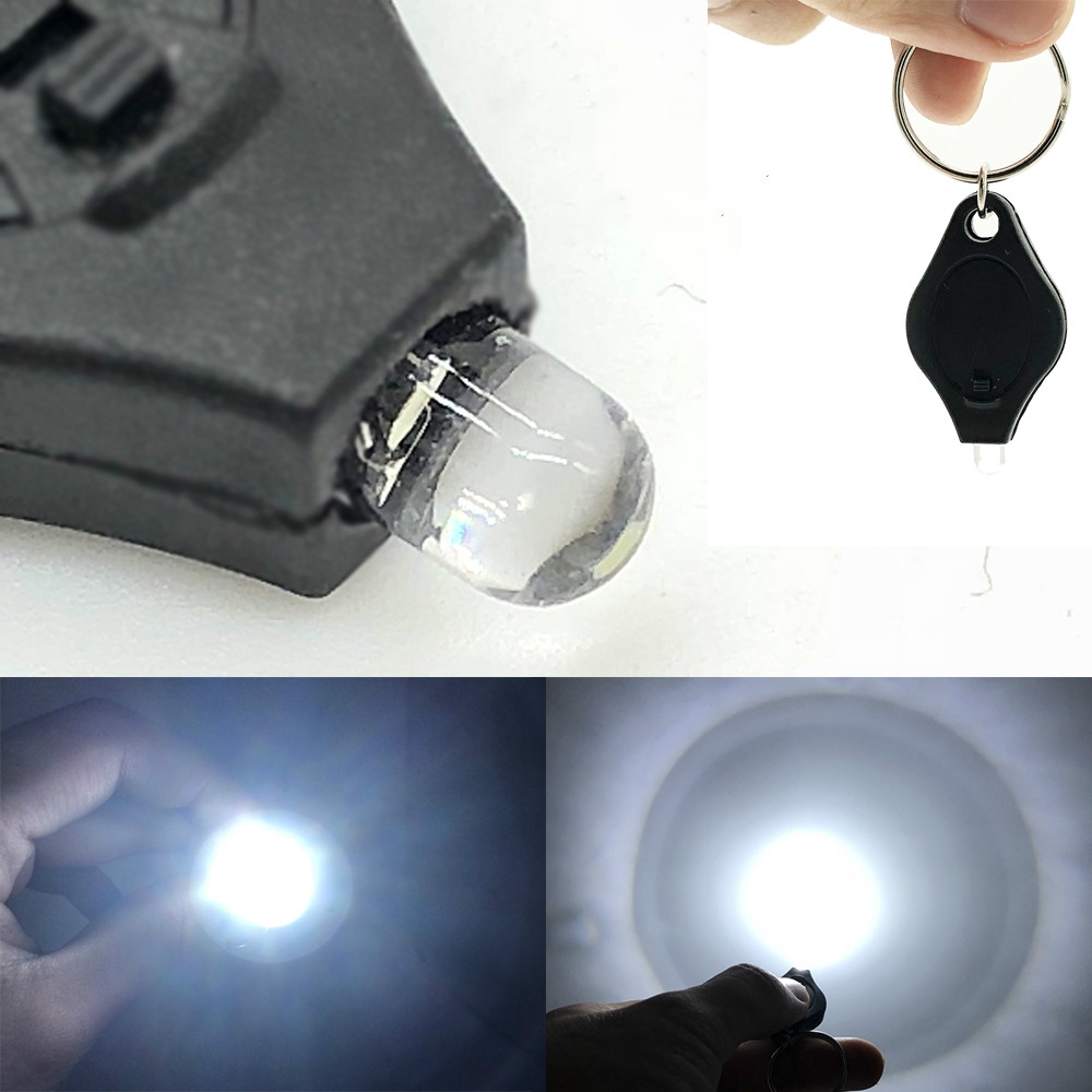 2 PCS Mini Pocket Keychain Flashlight Micro LED Squeeze Light Outdoor Camping Ultra Bright Emergency Key Ring Light Torch Lamp (Black)