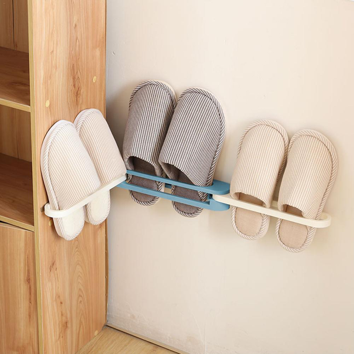 3 in 1 Home Wall-Mounted Shoes Shelf Racks Slippers Shoes Holder Shoes Storage Rack Shoes Organizer