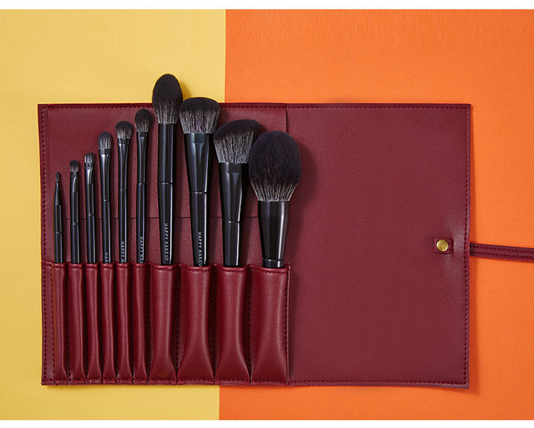 HAPPYMAKEUP 10pcs Makeup Brushes Set Full Set Of Fiber Hair Brush Makeup Tool